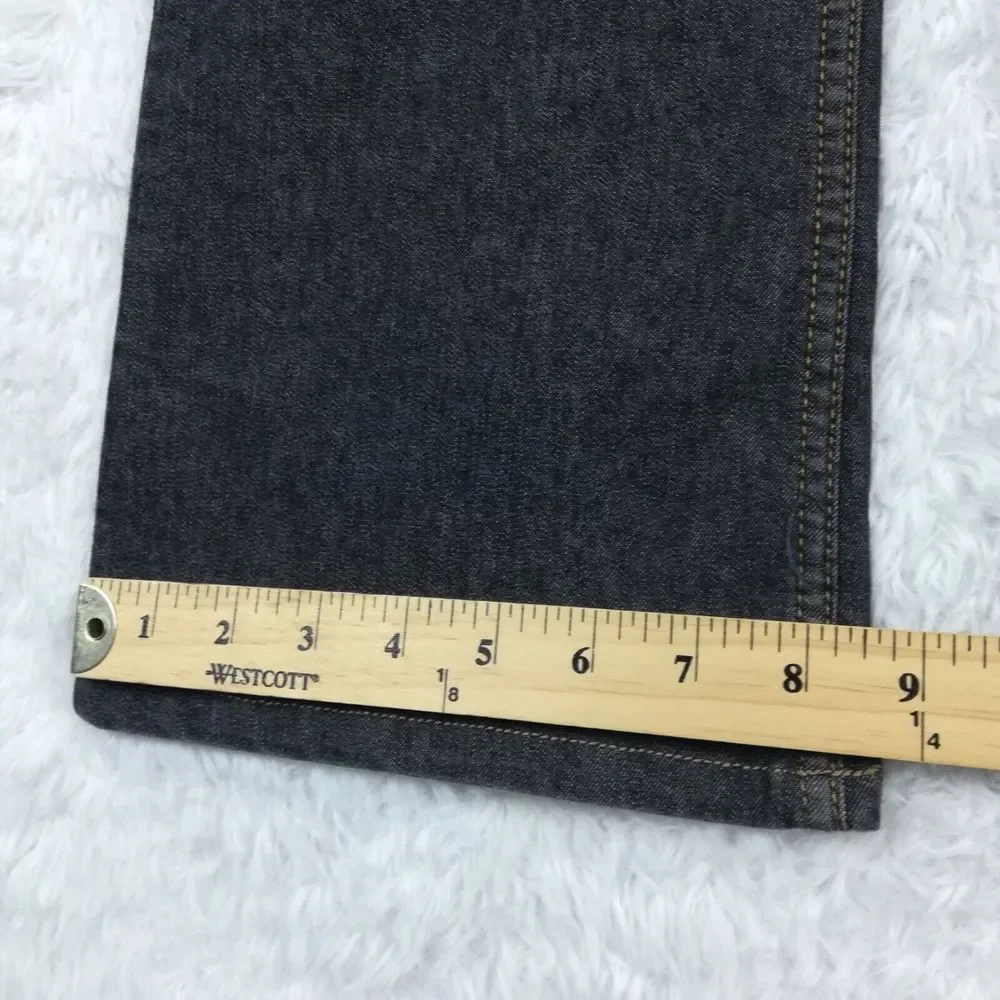 DKNY Womens Jeans Boot Cut Denim Black Wash Mid Rise Stretch 8‎